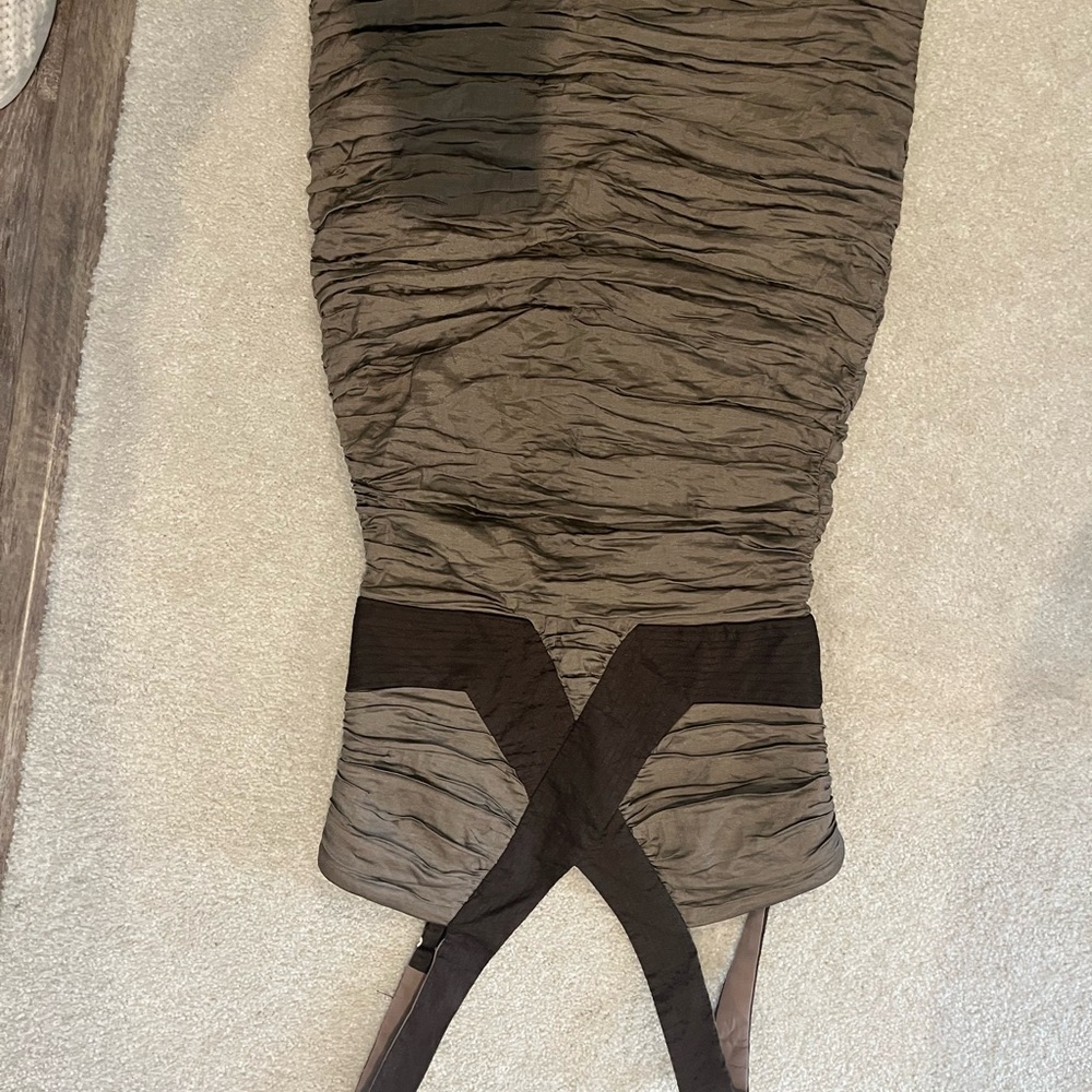 BCBGMAXAZRIA Olive and Brown Dress